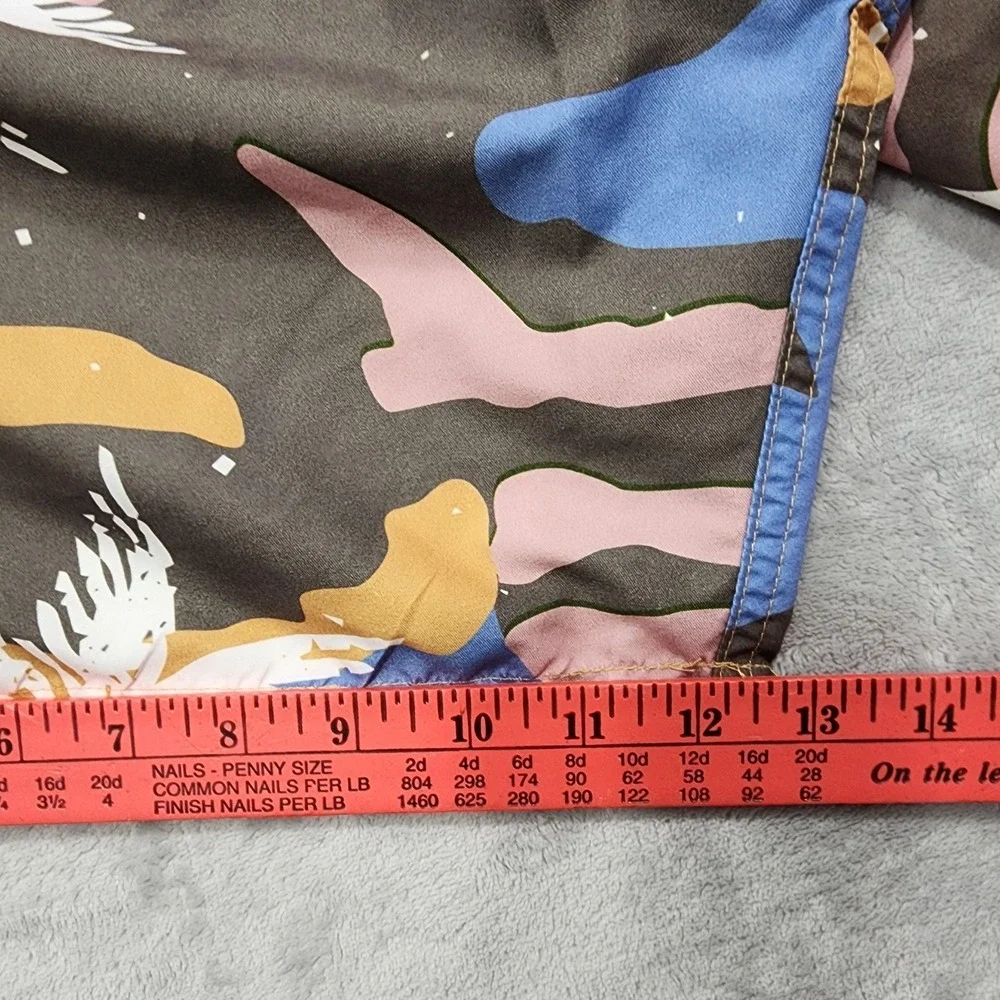 Negative Space Swim Shorts Mens L Multicolor Camo Palm Lined Drawstring Beach